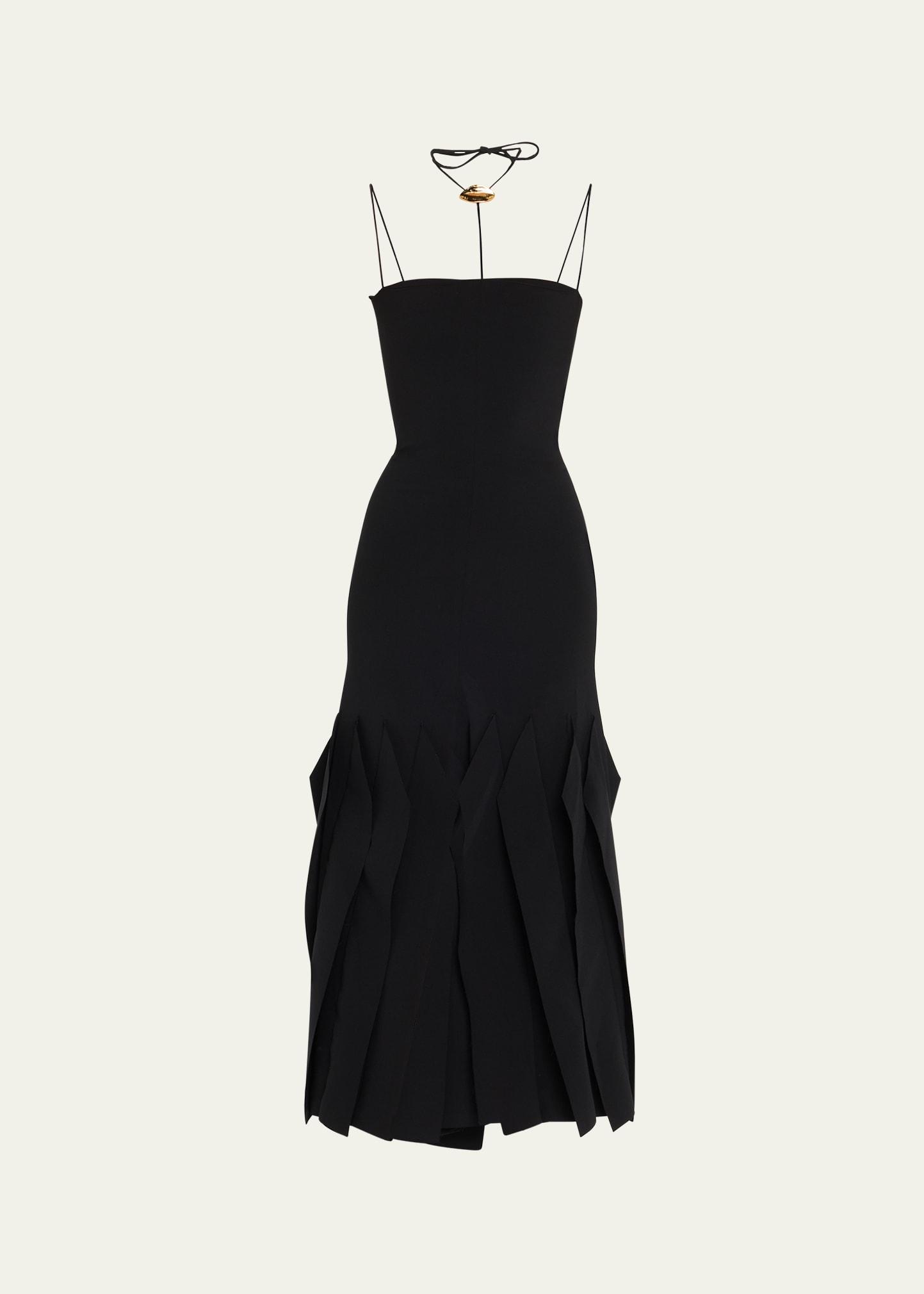 lip choker midi dress