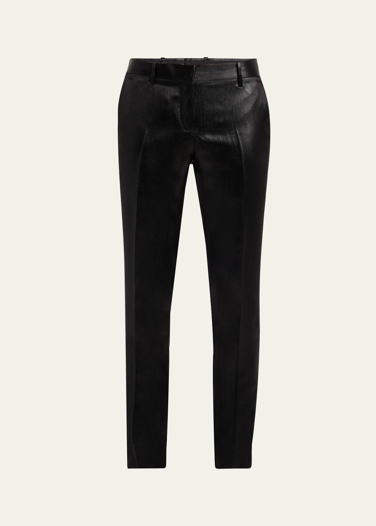 liquid satin tailored pants