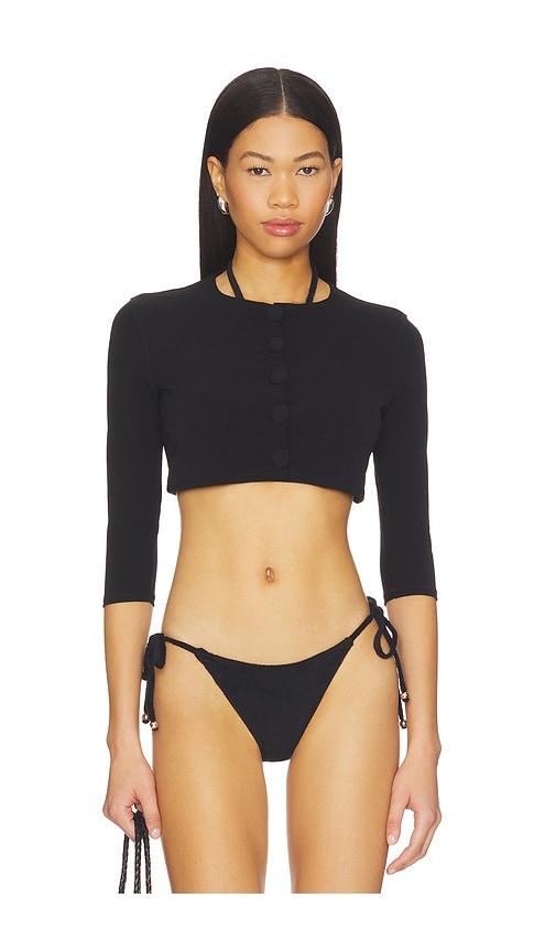 lisa marie fernandez cardigan in black.