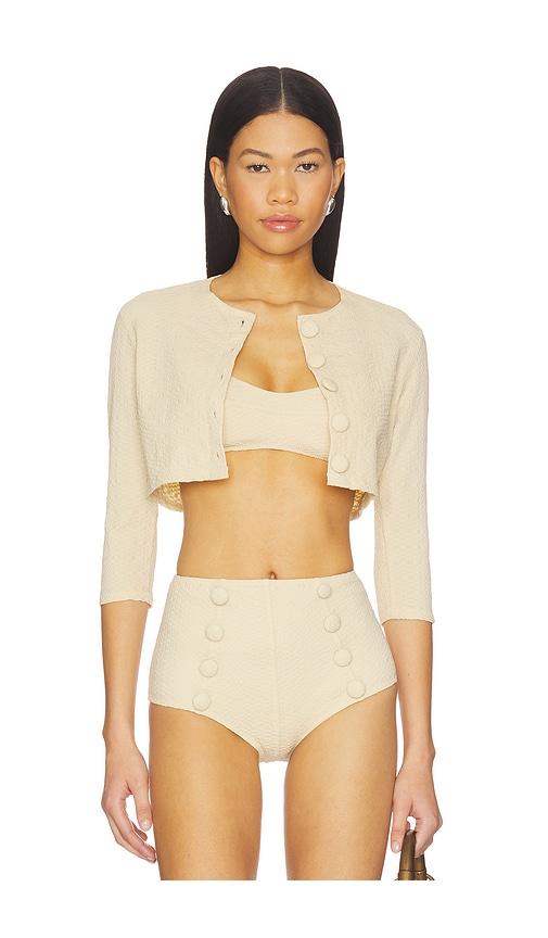 lisa marie fernandez cardigan in cream.