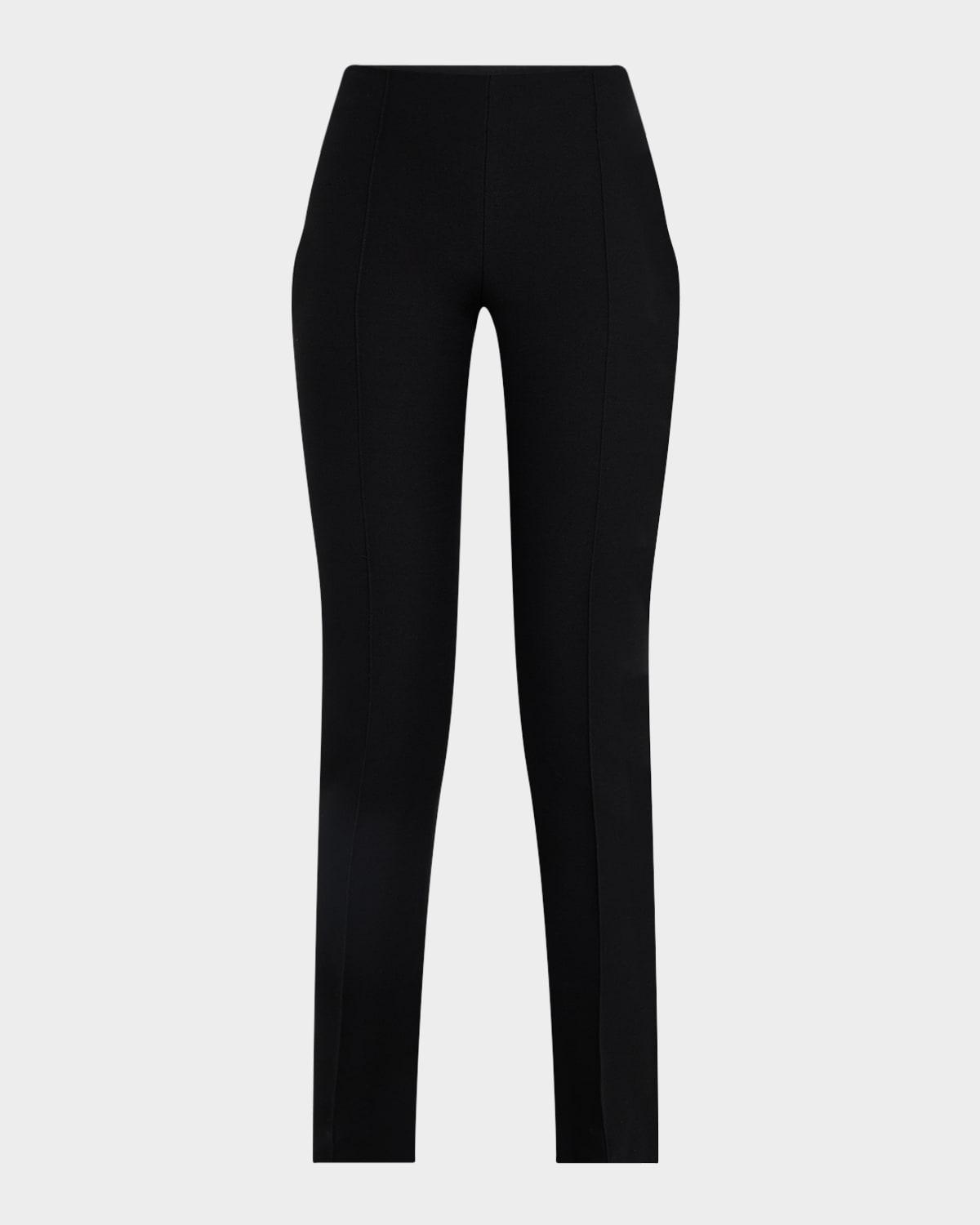 lisa pintuck slit-hem skinny ankle pants