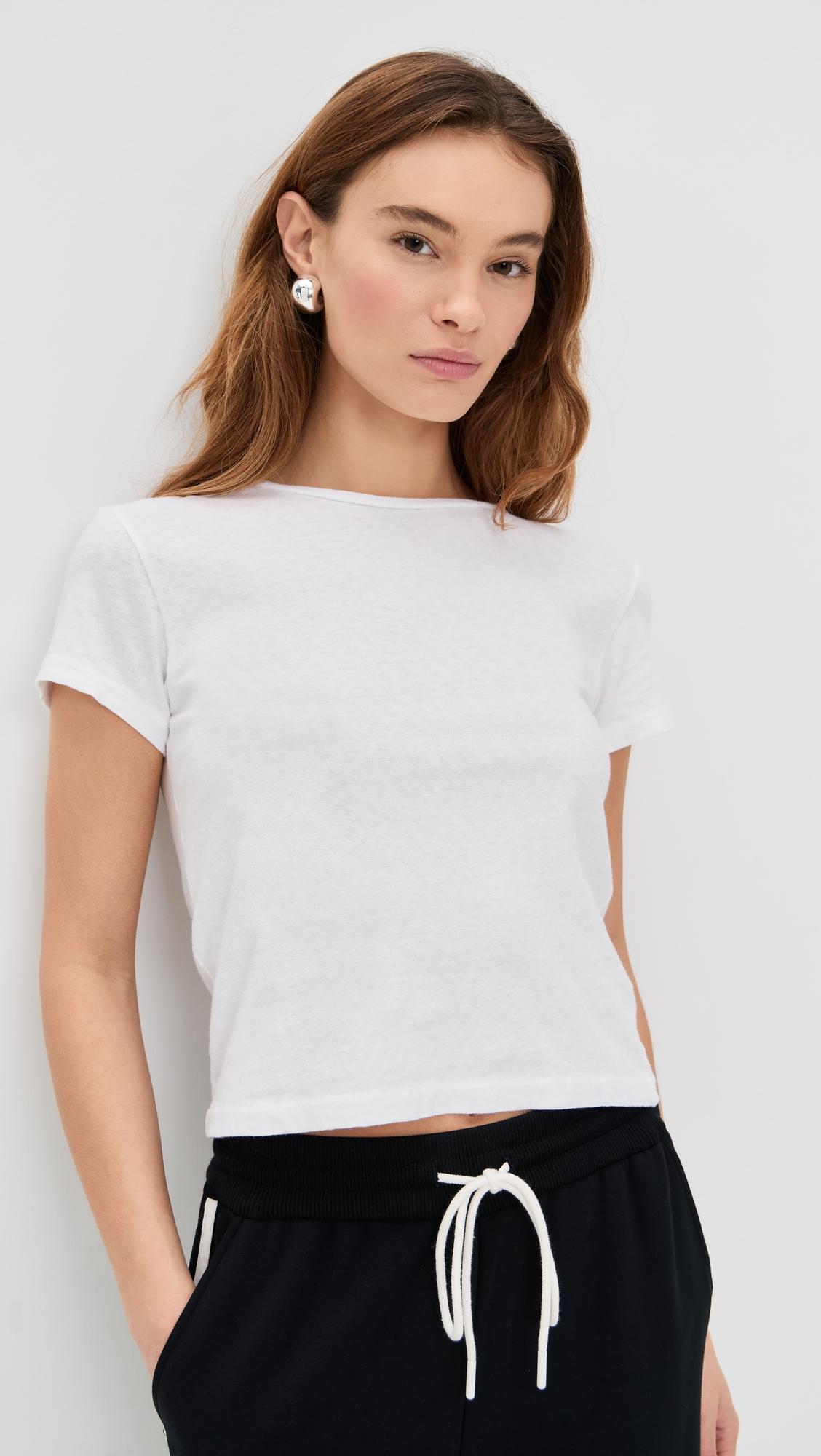 lisa recycled cotton slim crew tee