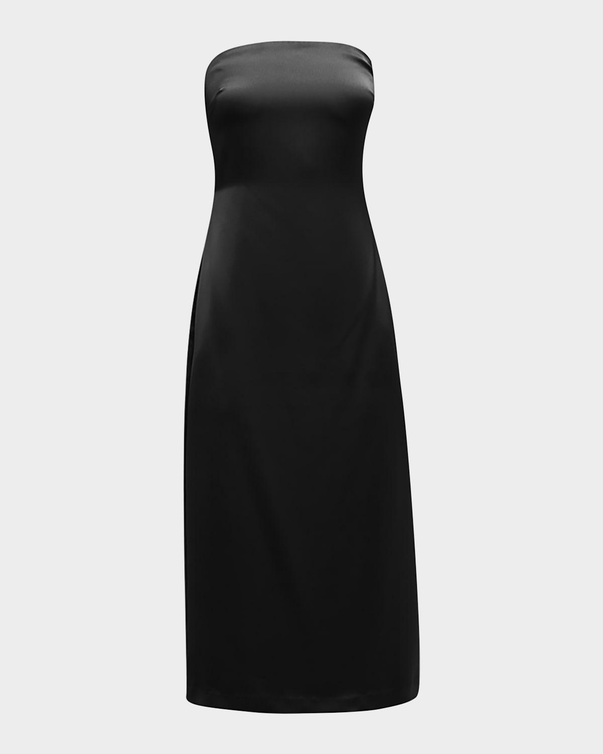 lisa strapless side-slit midi dress