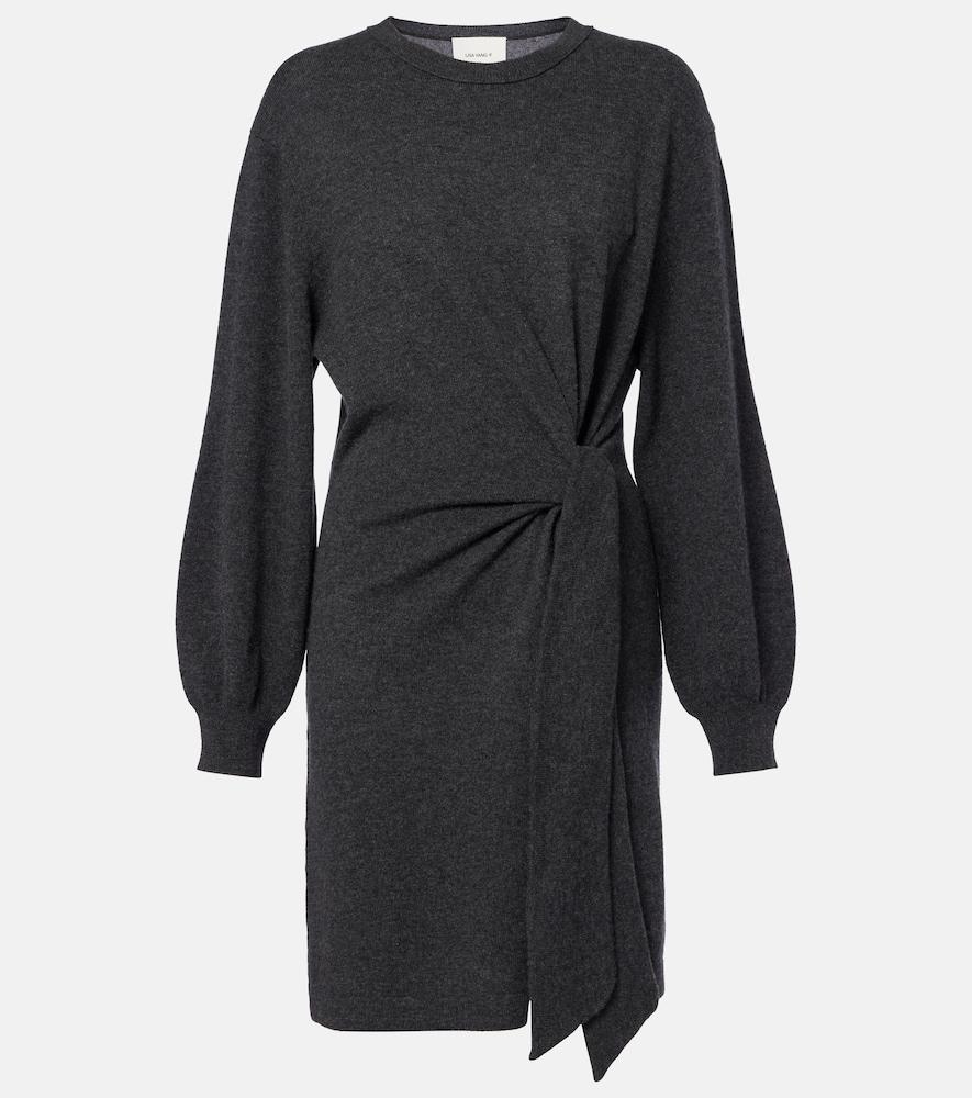 lisa yang abrielle gathered cashmere sweater dress