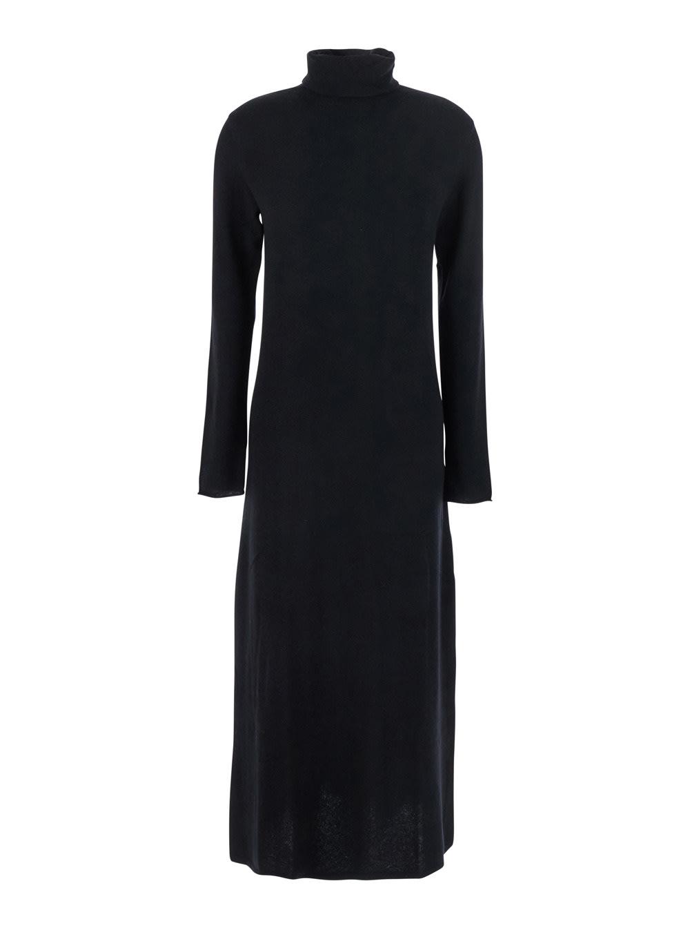lisa yang alina blackturtleneck midi dress in cashmere woman