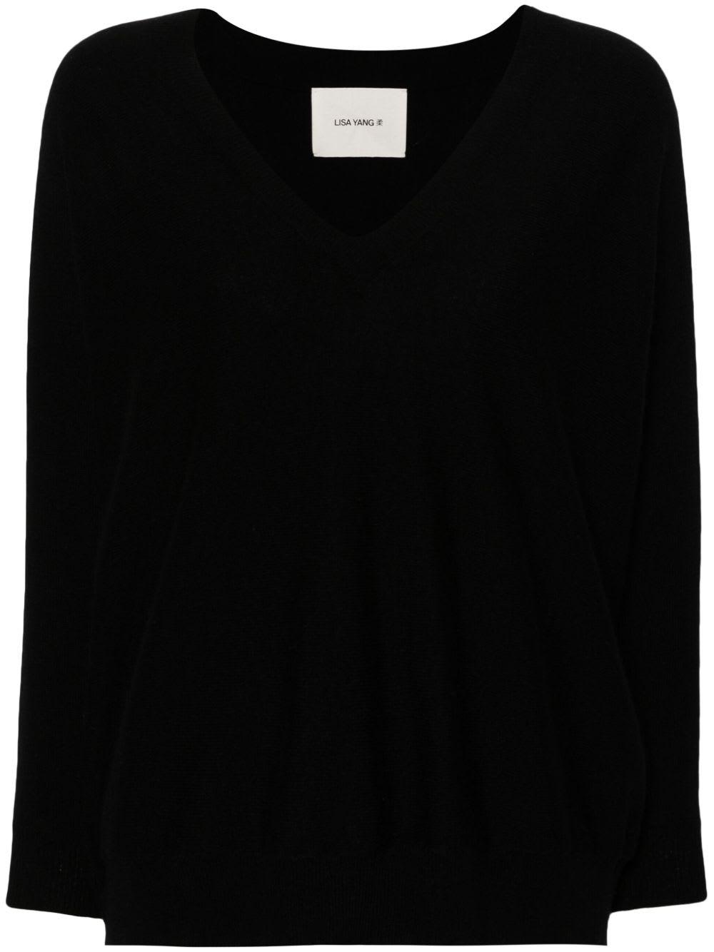 lisa yang black cashmere knit sweater