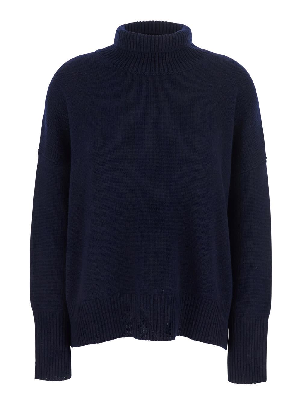 lisa yang heidi blue turtleneck knit sweater in cashmere woman
