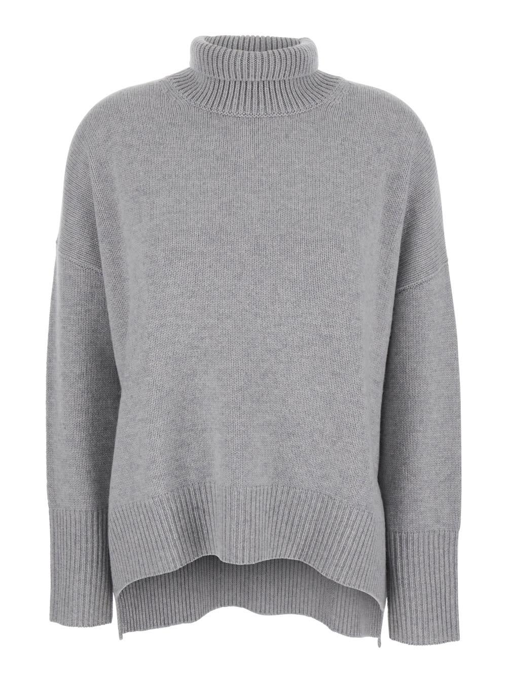 lisa yang heidi grey turtleneck knit sweater in cashmere woman
