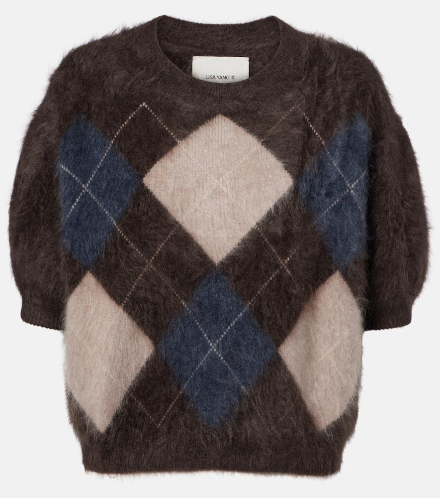 lisa yang juniper argyle knitted cashmere top