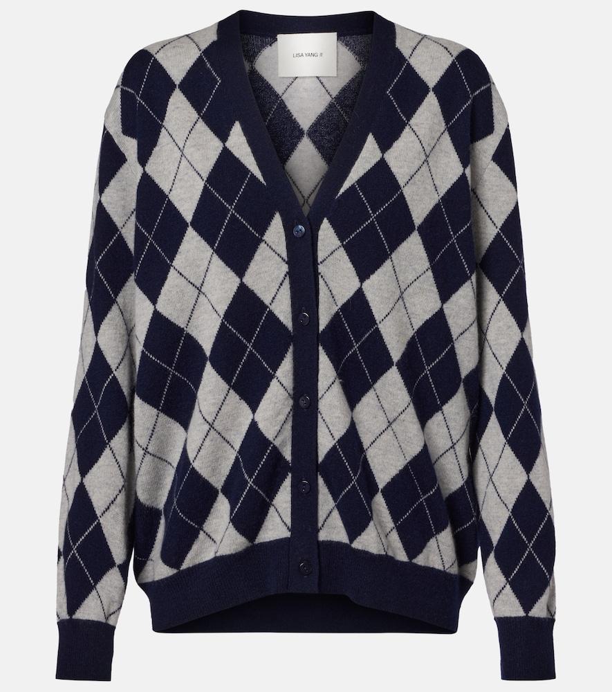 lisa yang raelyn argyle cashmere cardigan