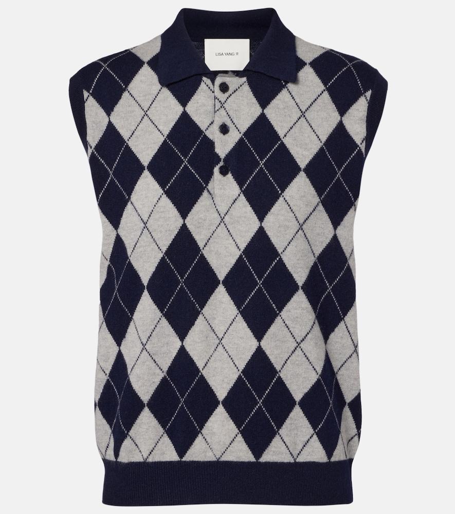 lisa yang riana argyle cashmere sweater vest