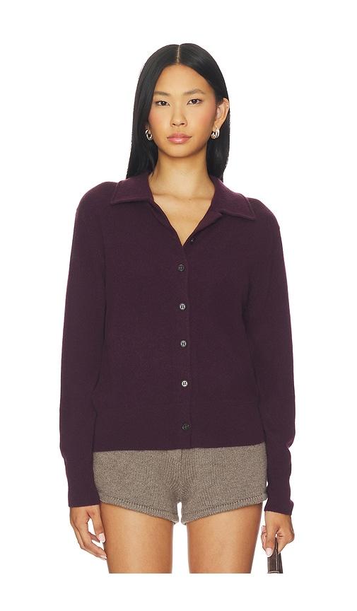 lisa yang suzette cardigan in burgundy.
