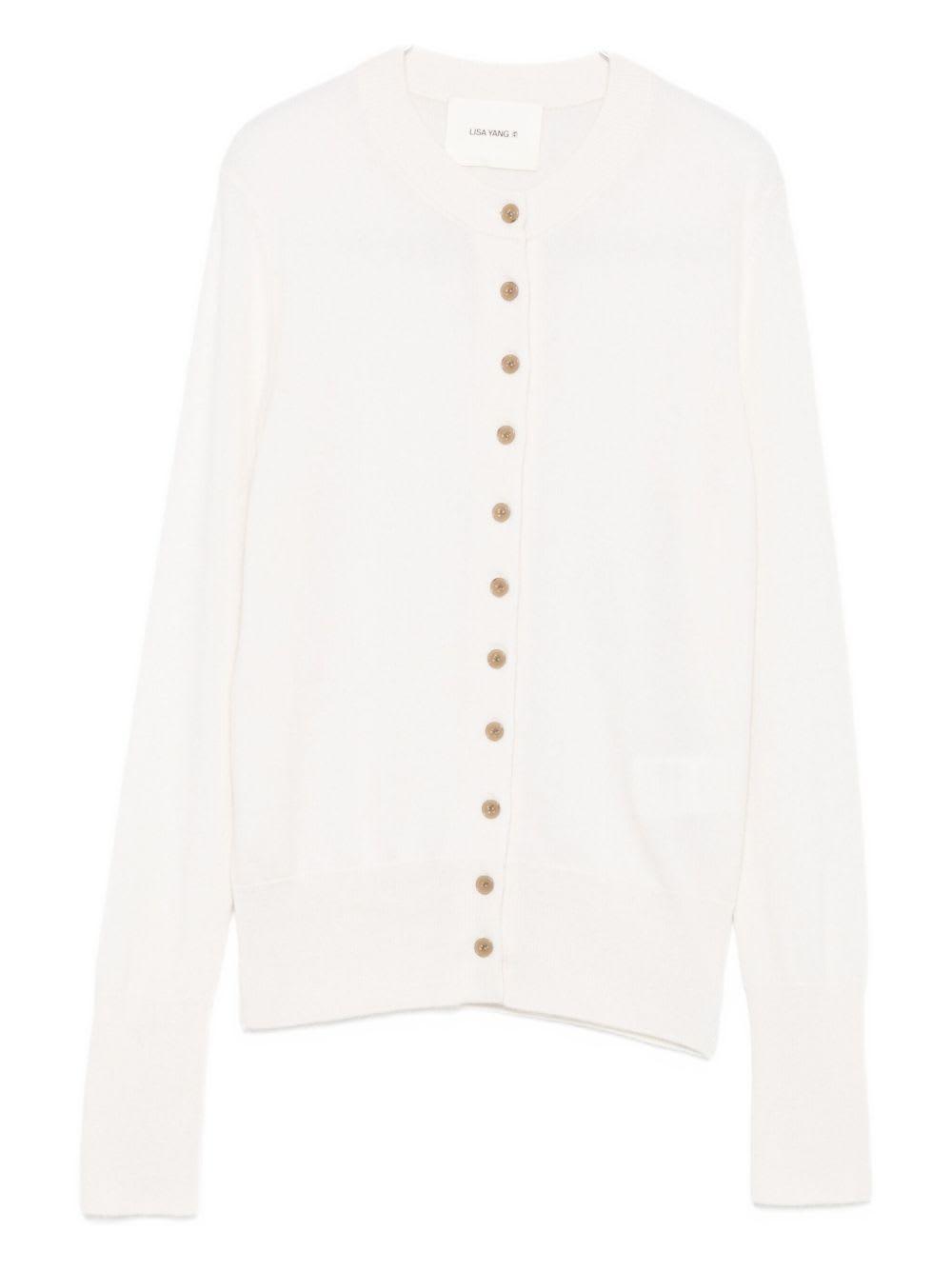 lisa yang white cardigan