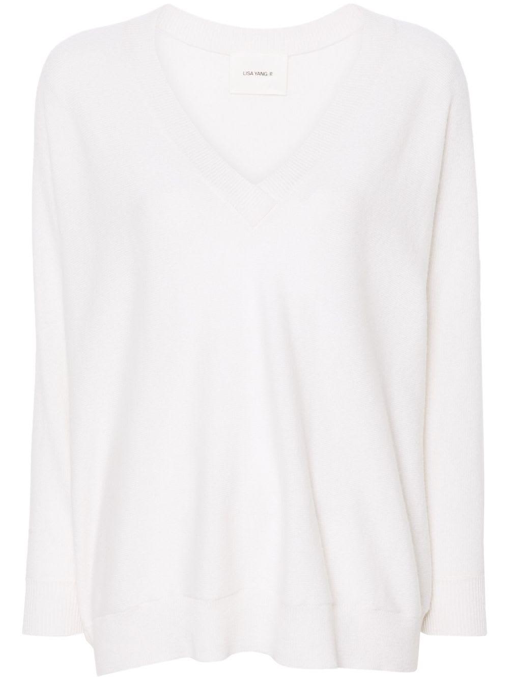 lisa yang white cashmere knitted sweater