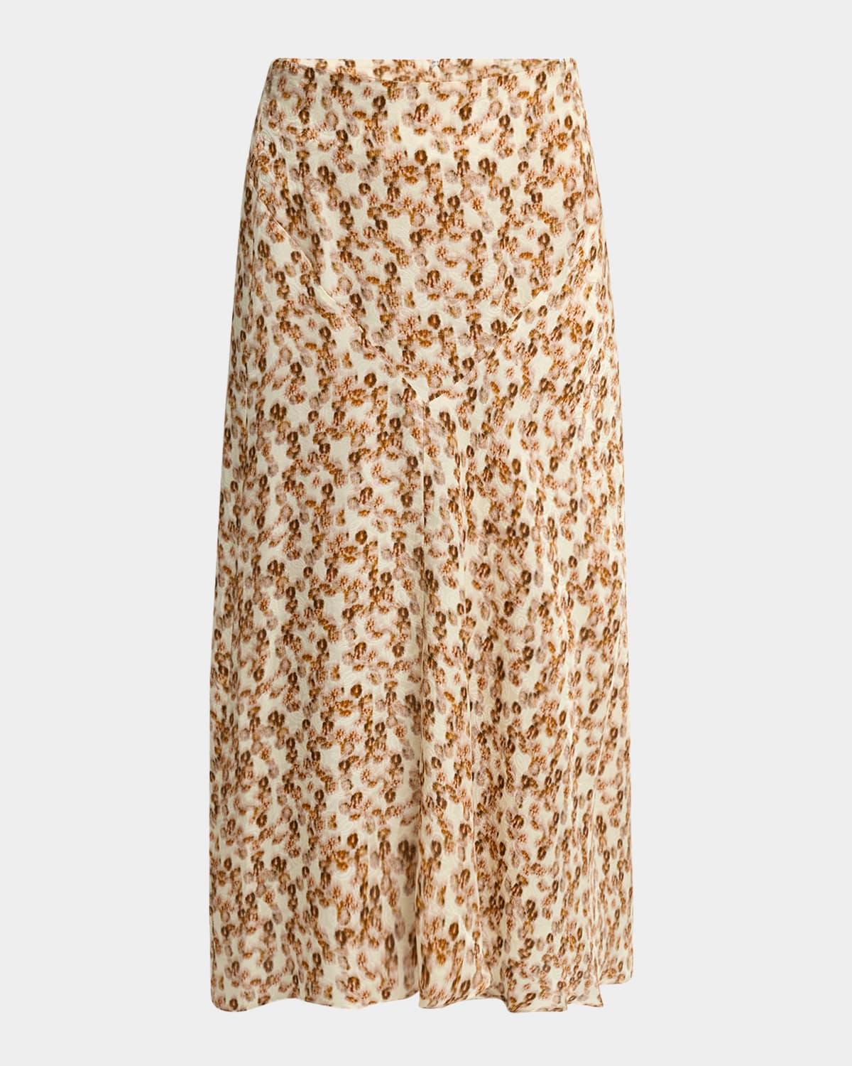 lisanne abstract-print silk midi skirt