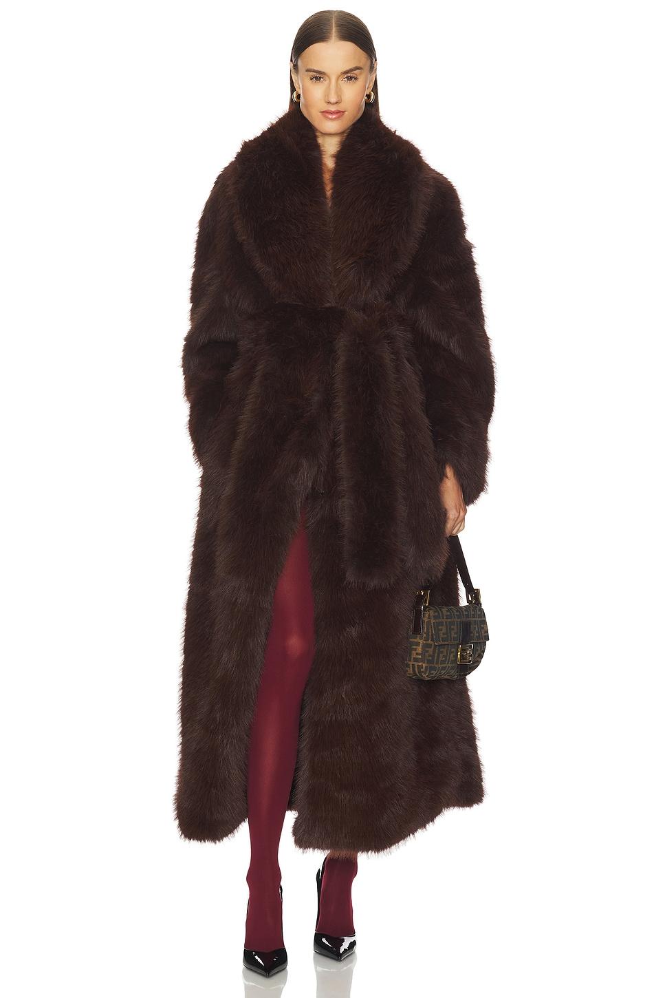 lisbon maxi faux fur coat