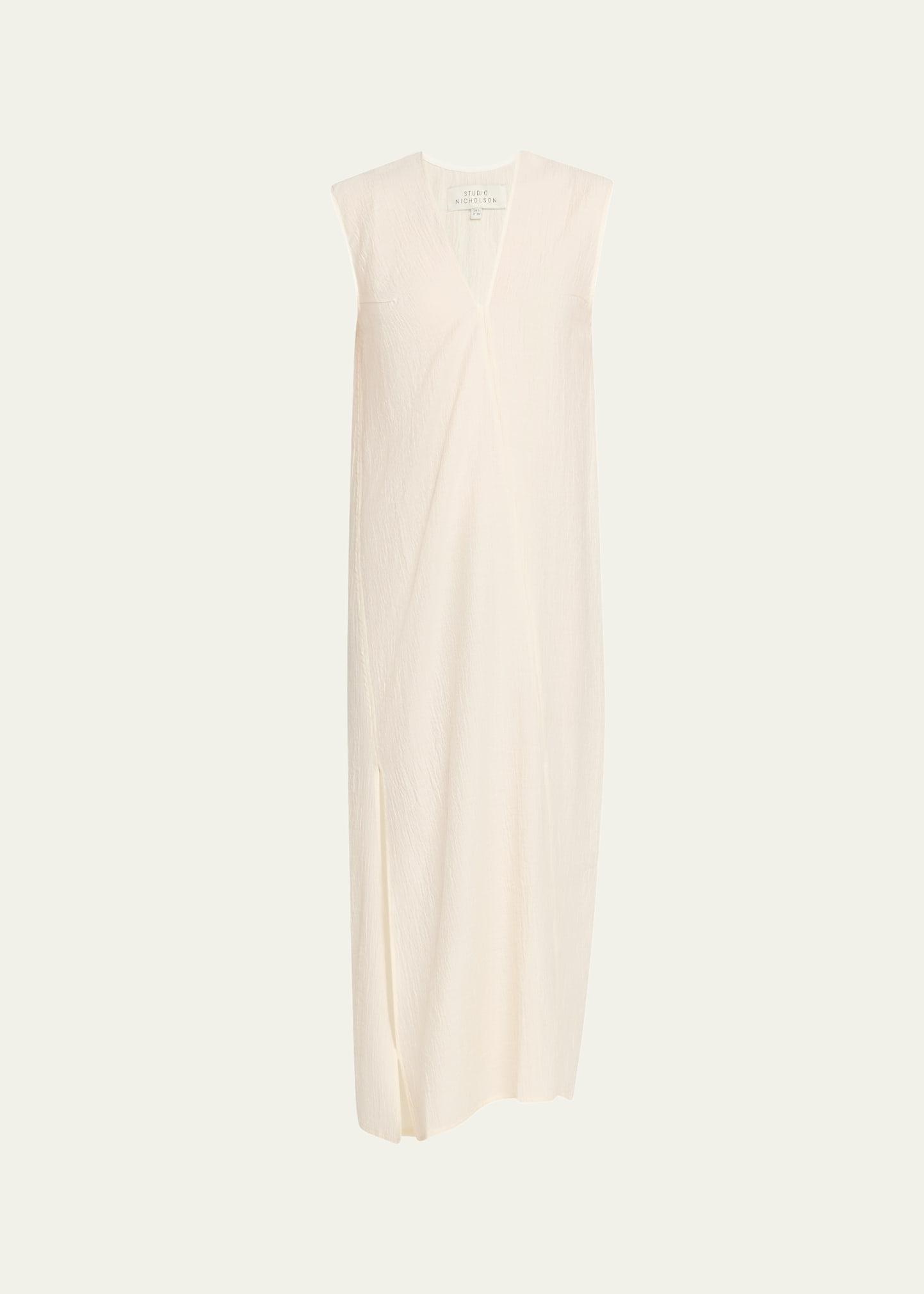lise sleeveless asymmetric midi dress