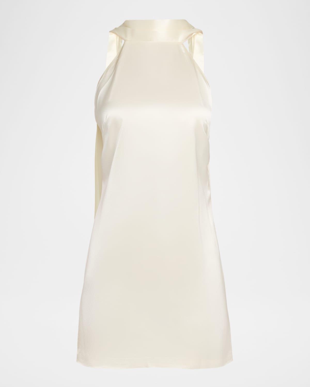 lita draped satin mini dress