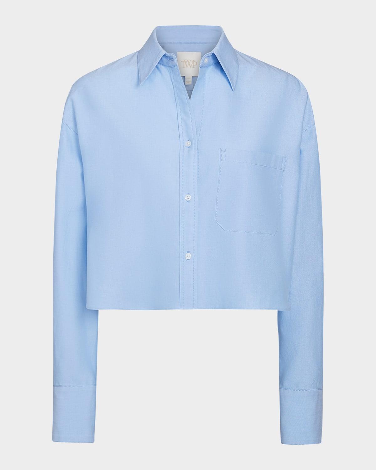 little big joe cropped button-front shirt