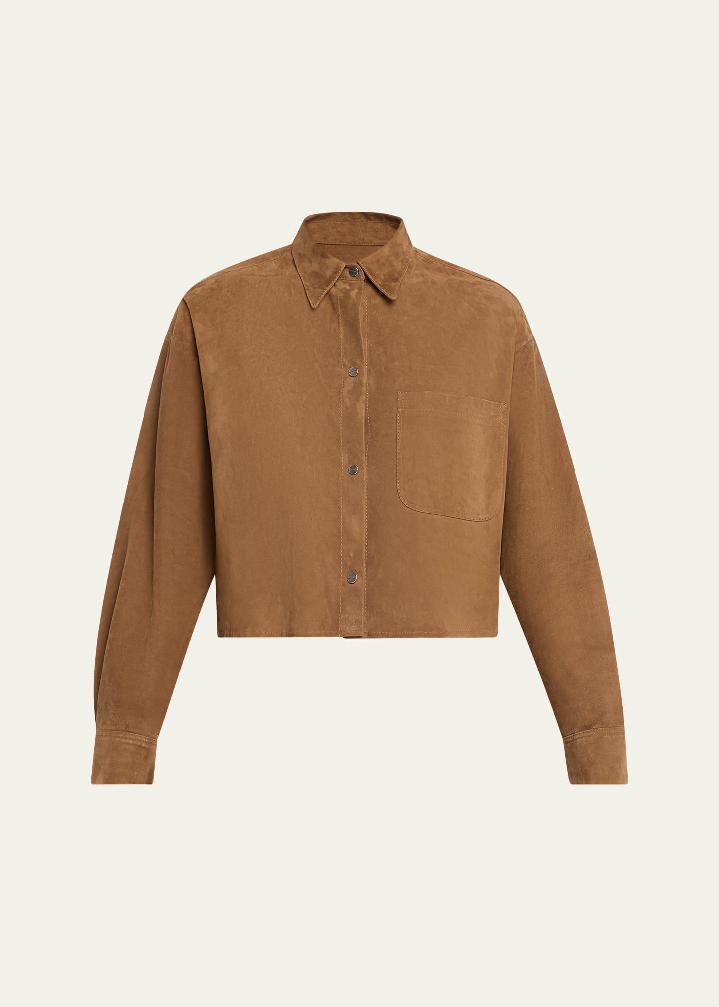 little big joe suede button-front shirt