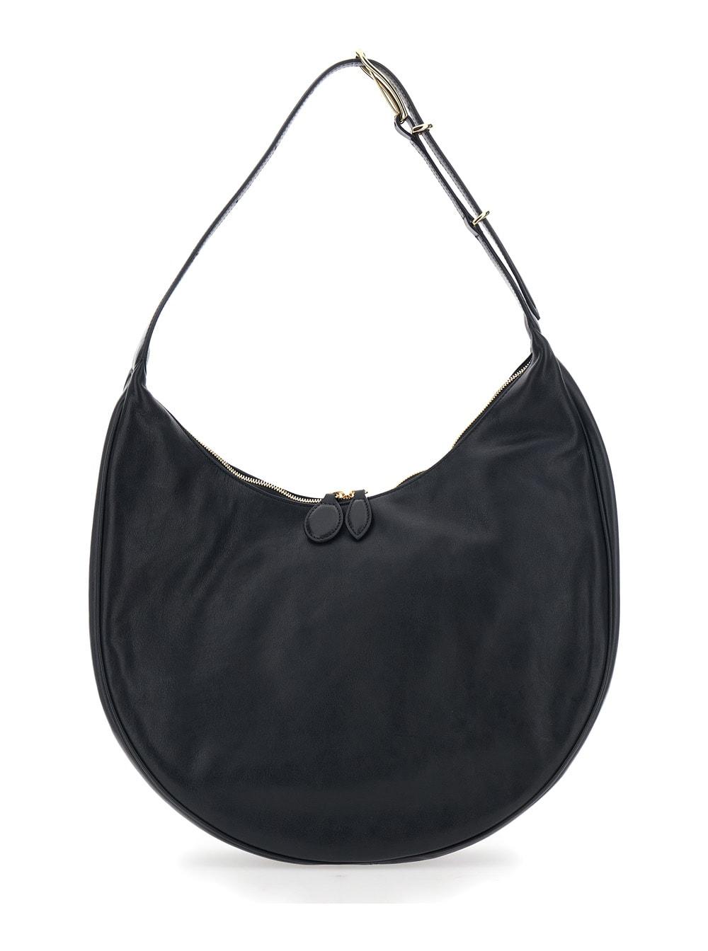 little liffner black shoulder bag with top handle in leather woman