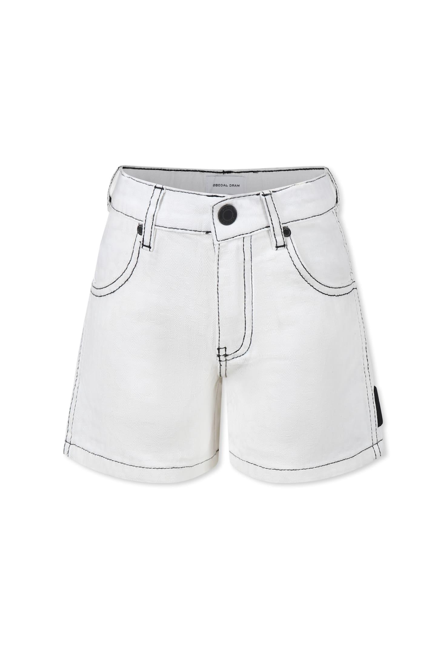 little marc jacobs white shorts for girl with logo