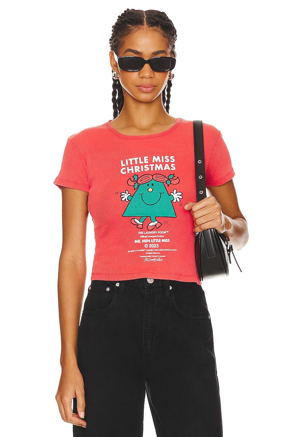 little miss christmas baby rib tee
