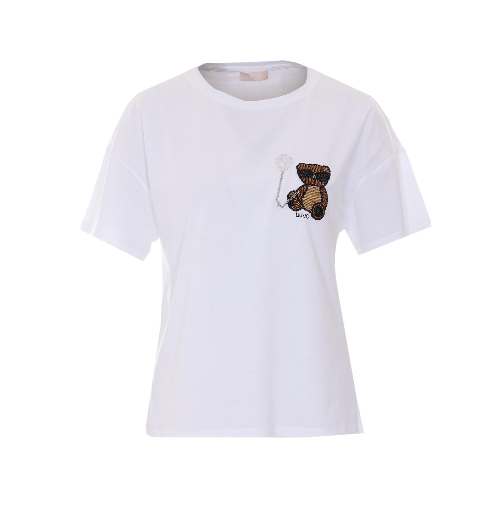 liu-jo bear logo t-shirt