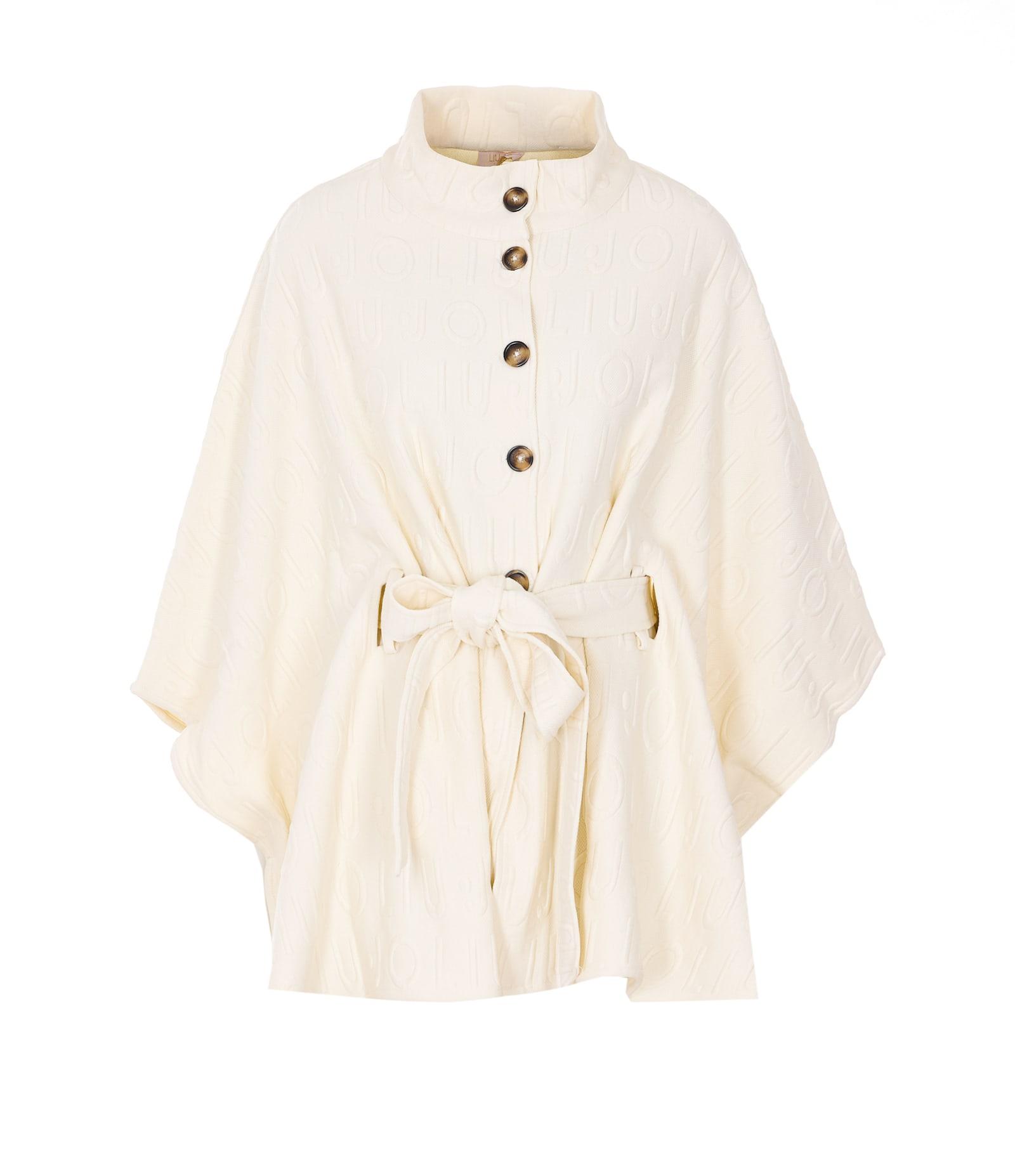 liu-jo embossed logo poncho