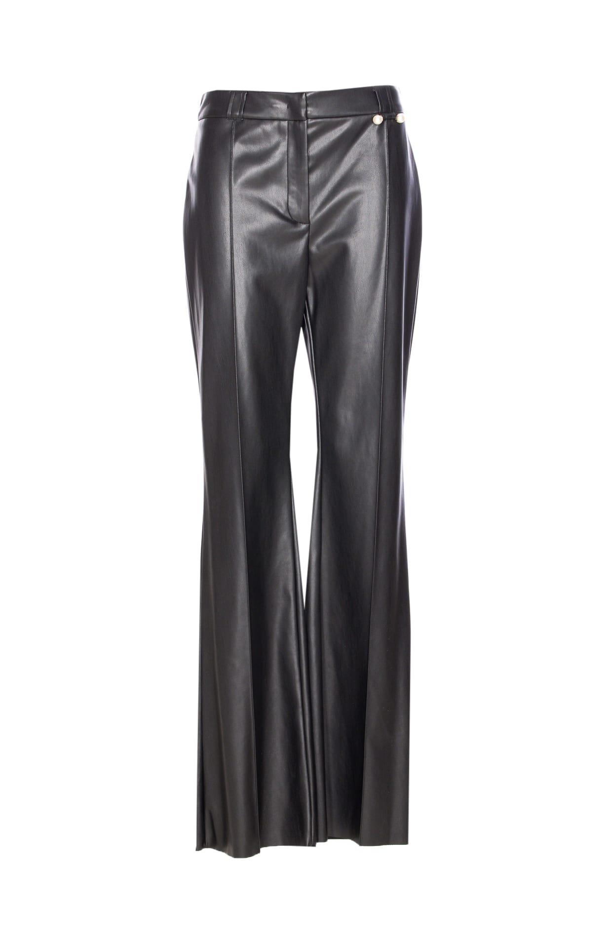 liu-jo flare trousers in coated fabric