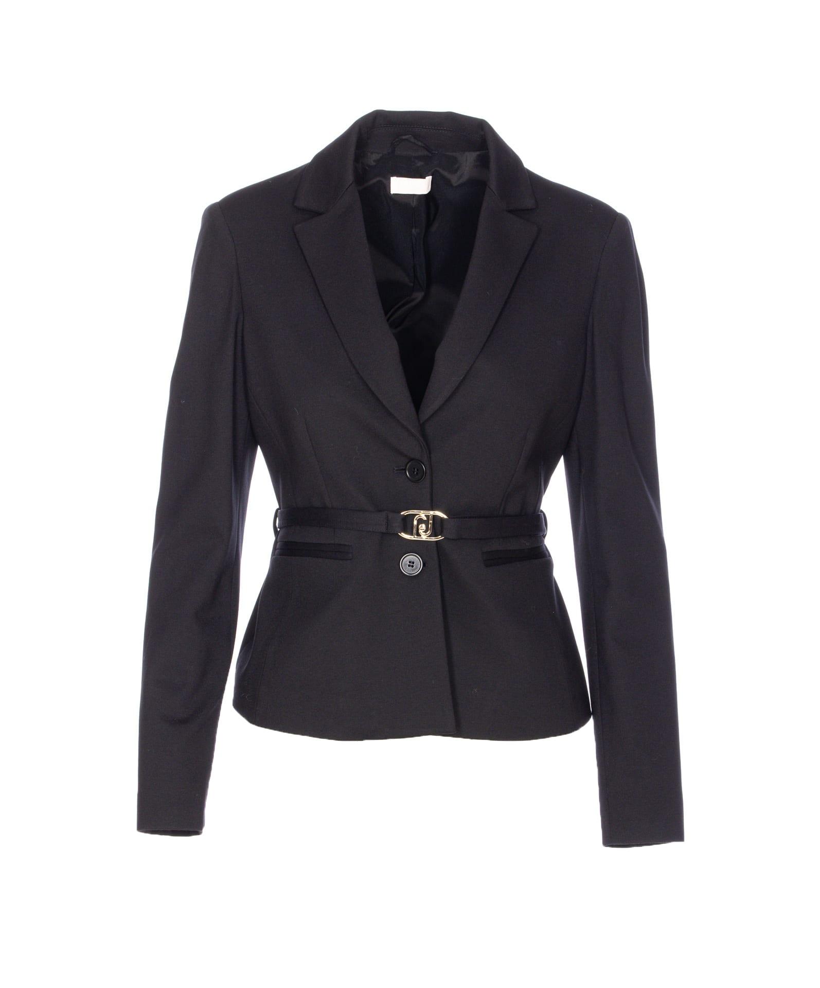 liu-jo jacket with logoed belt