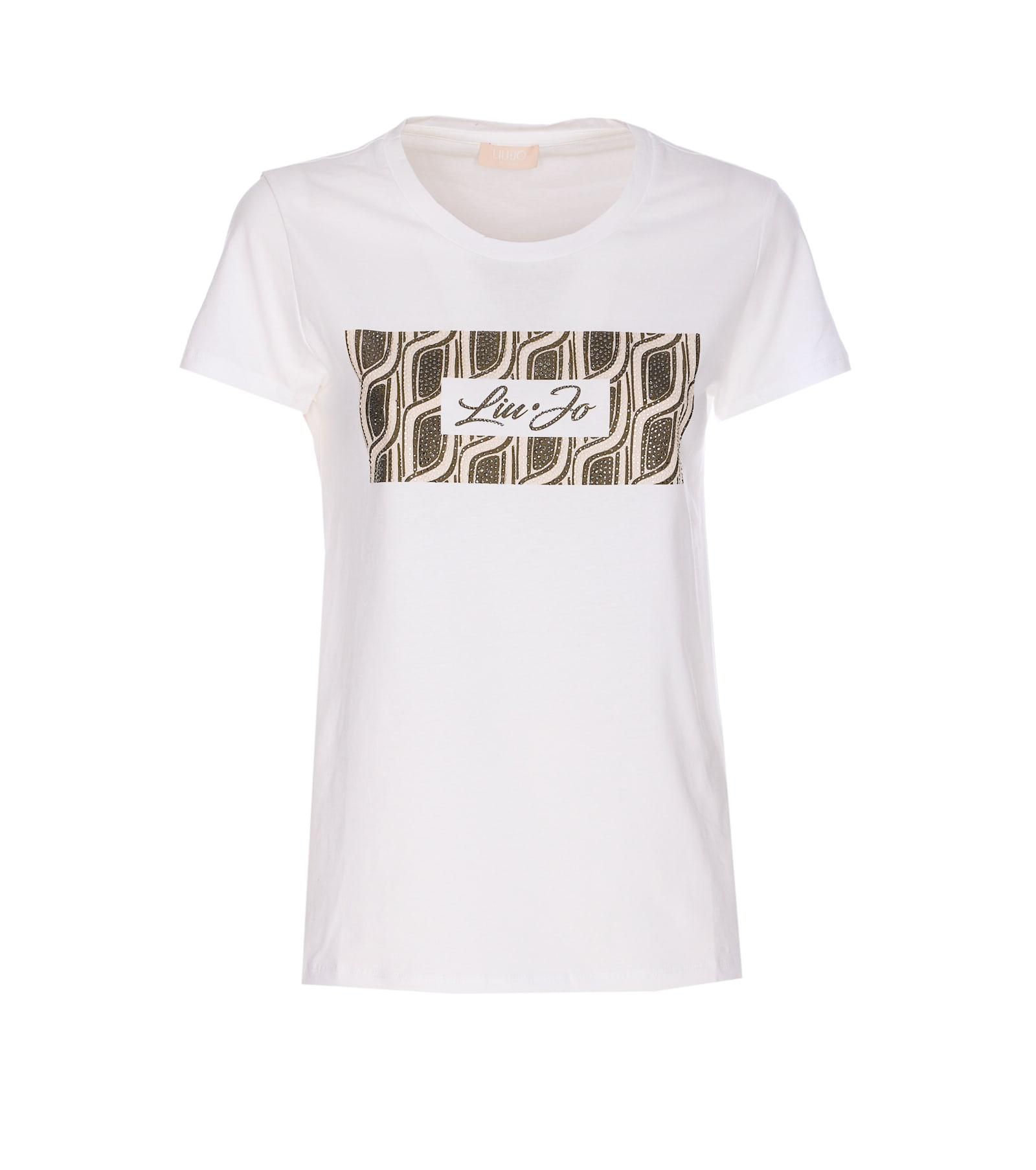 liu-jo strass logo t-shirt