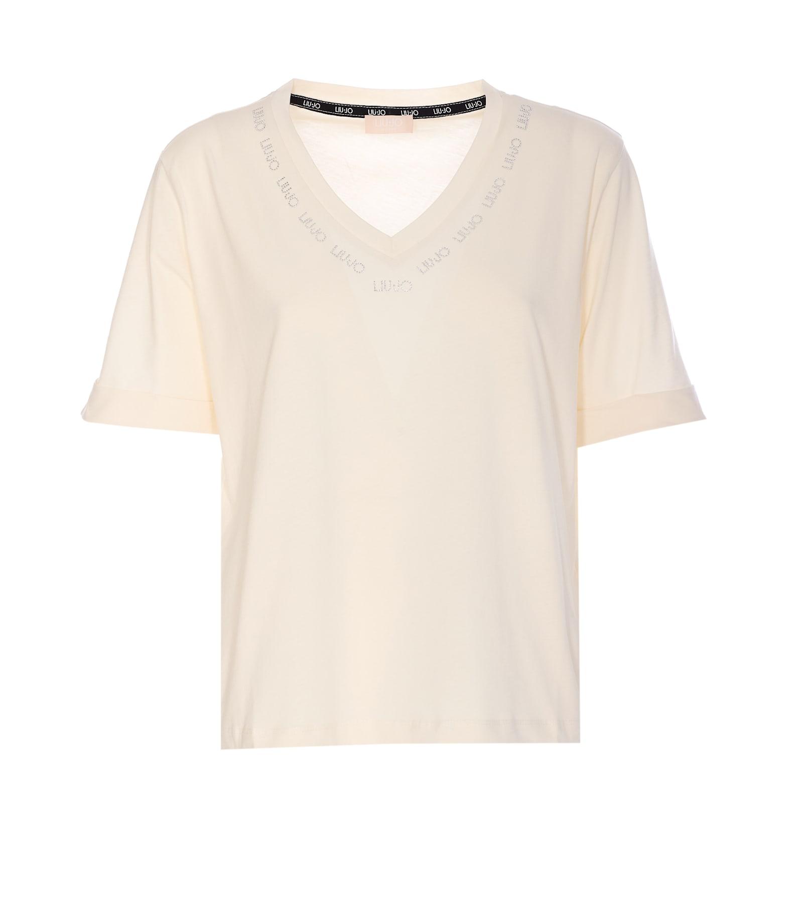 liu-jo strass logo t-shirt