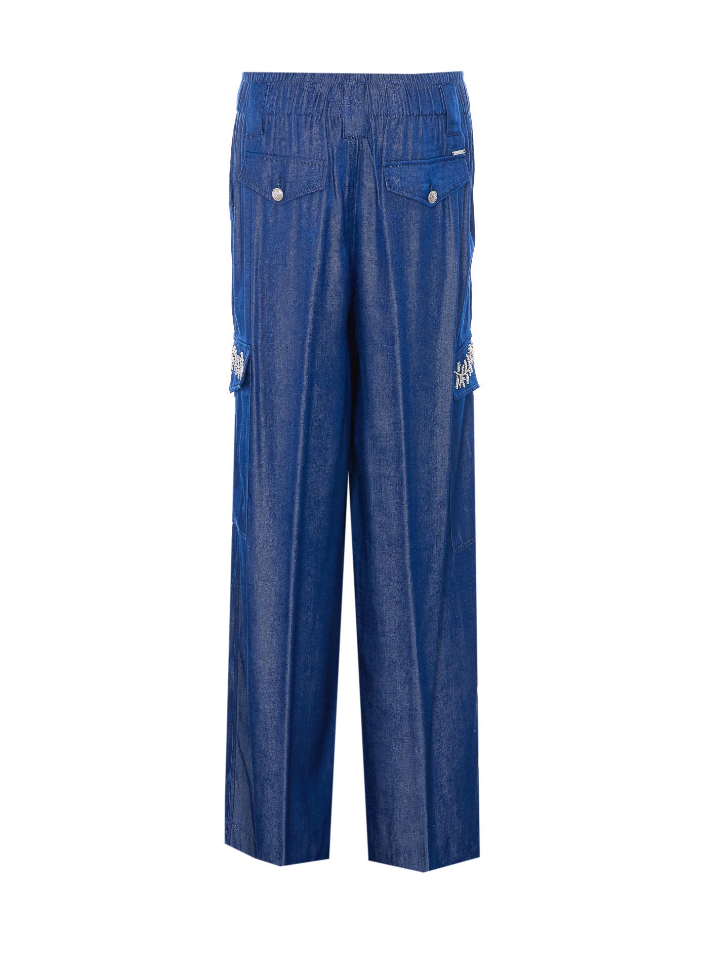 liu jo trousers blue polyester - women