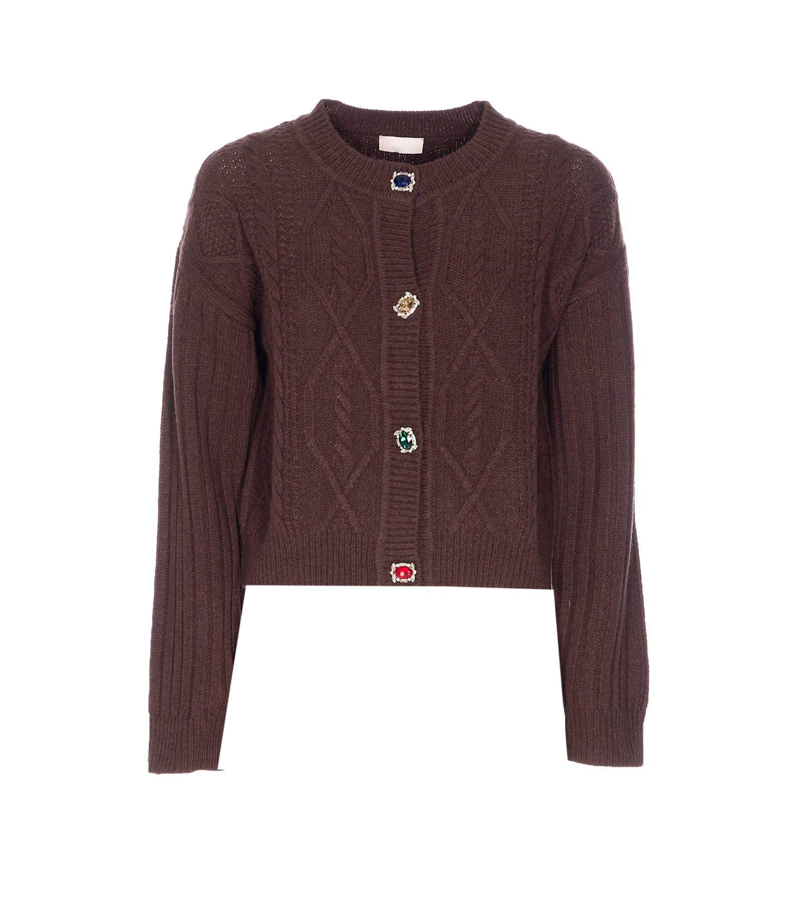 liu-jo wool cardigan with jewel button