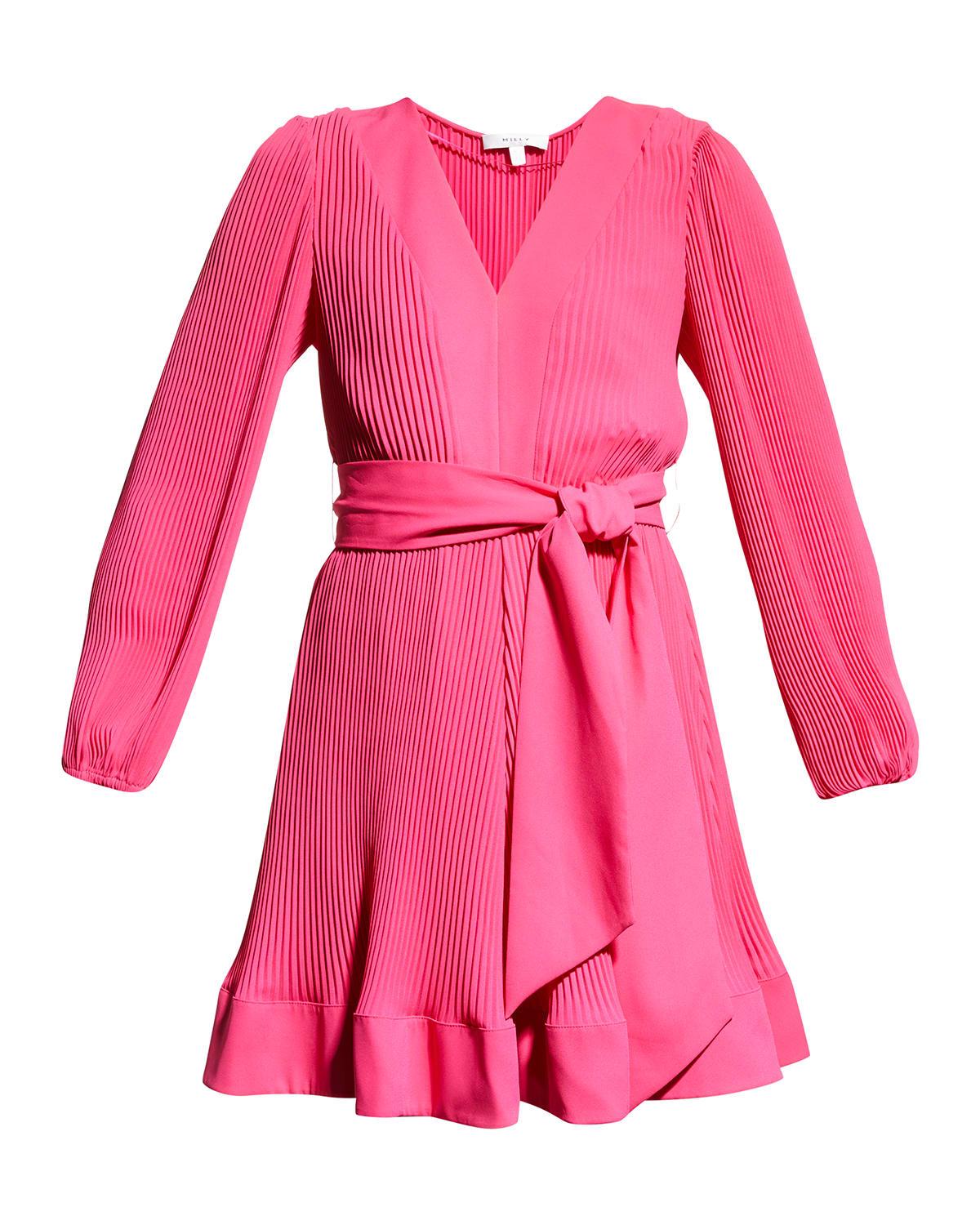 liv pleated fit-&-flare dress