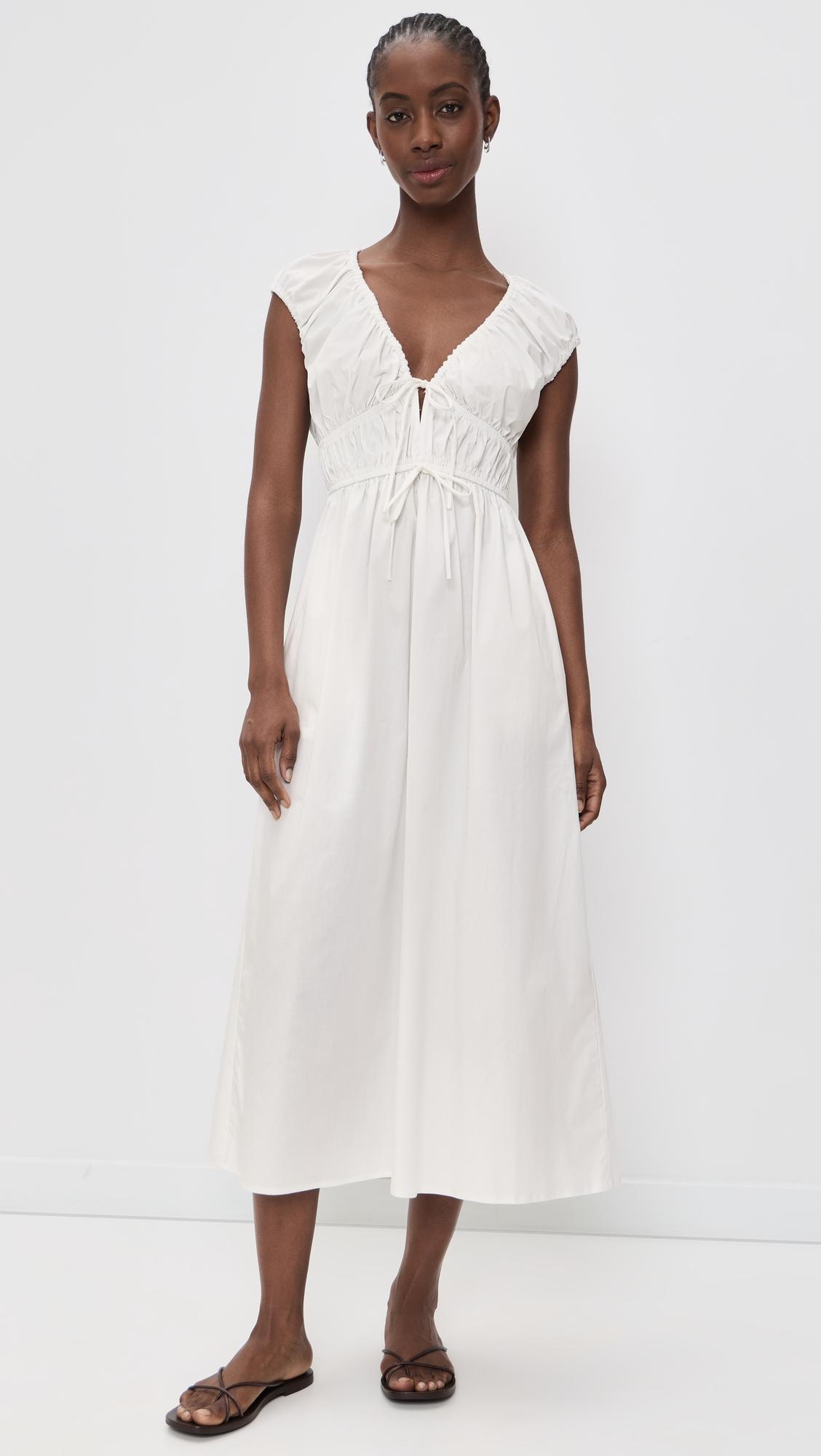 liv ruched midi dress