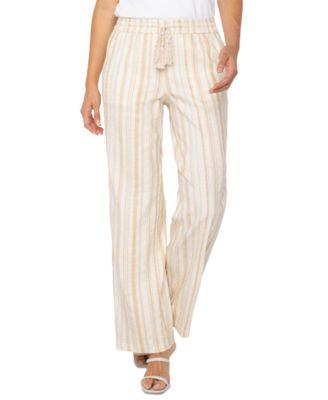liverpool los angeles womens striped drawstring waist wide leg pants pxs xl