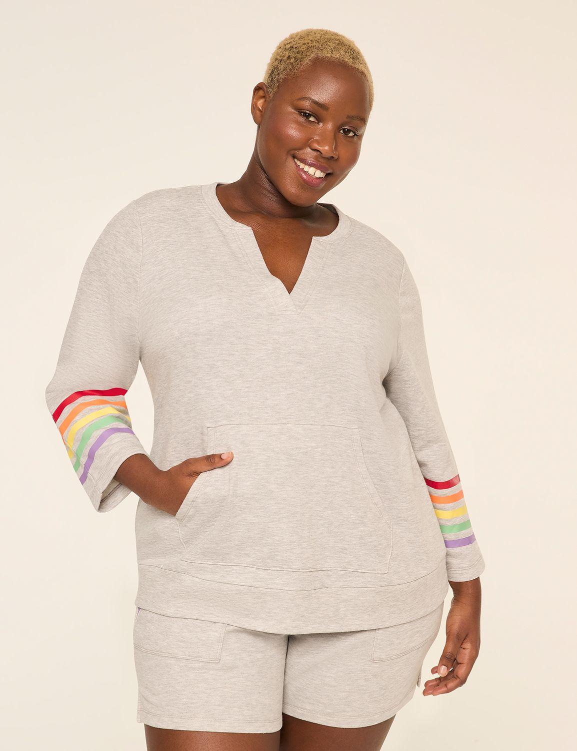 livi french terry 3/4-sleeve pride pullover