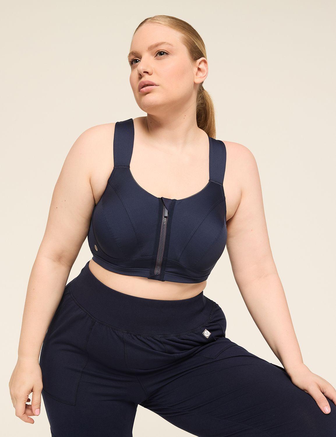 livi max support comfort zip-front sports bra