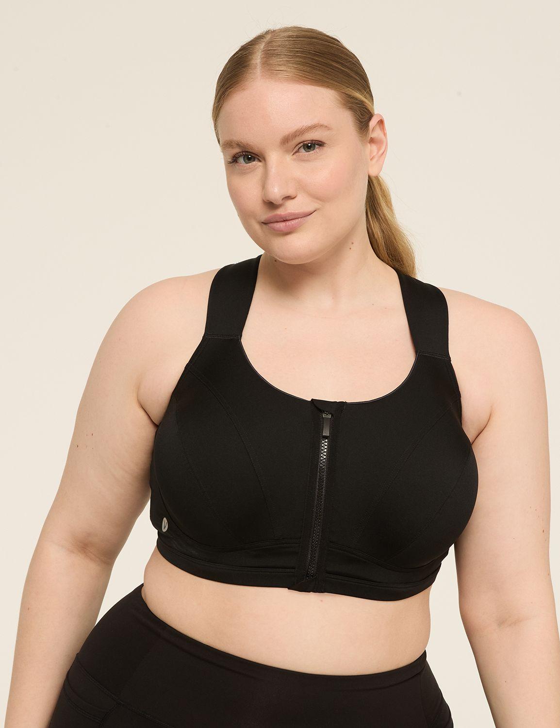 livi max support comfort zip-front sports bra