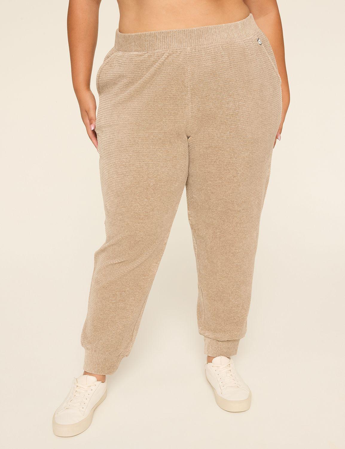 livi metallic stripe velvet jogger