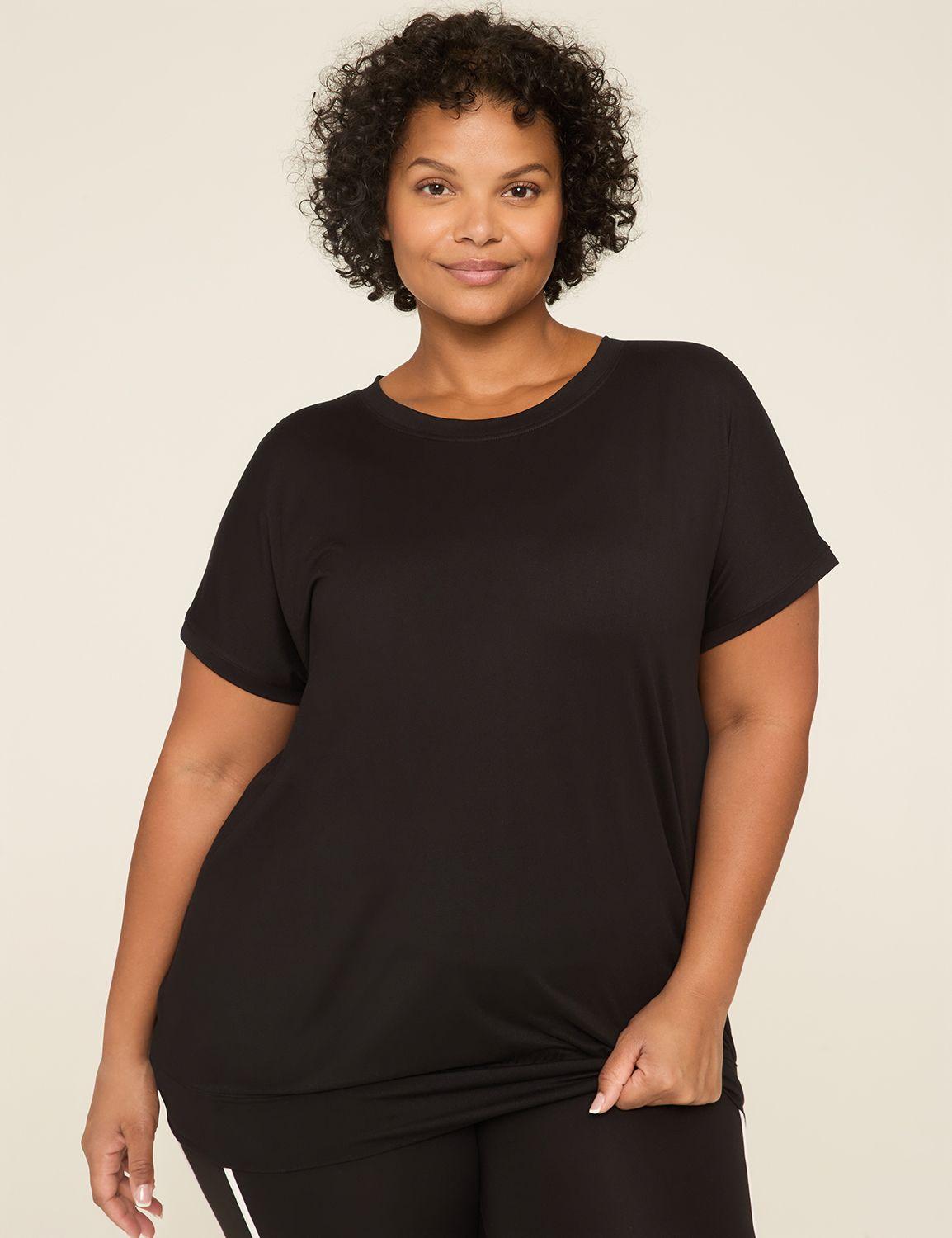 livi soft crew-neck banded-bottom tee