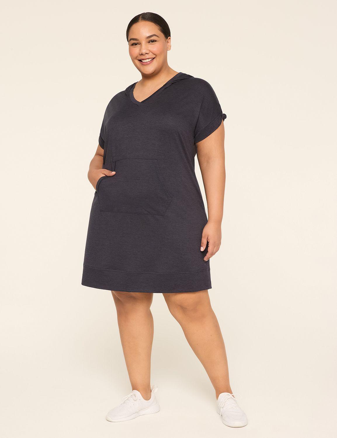 livi soft hooded knot-sleeve dress