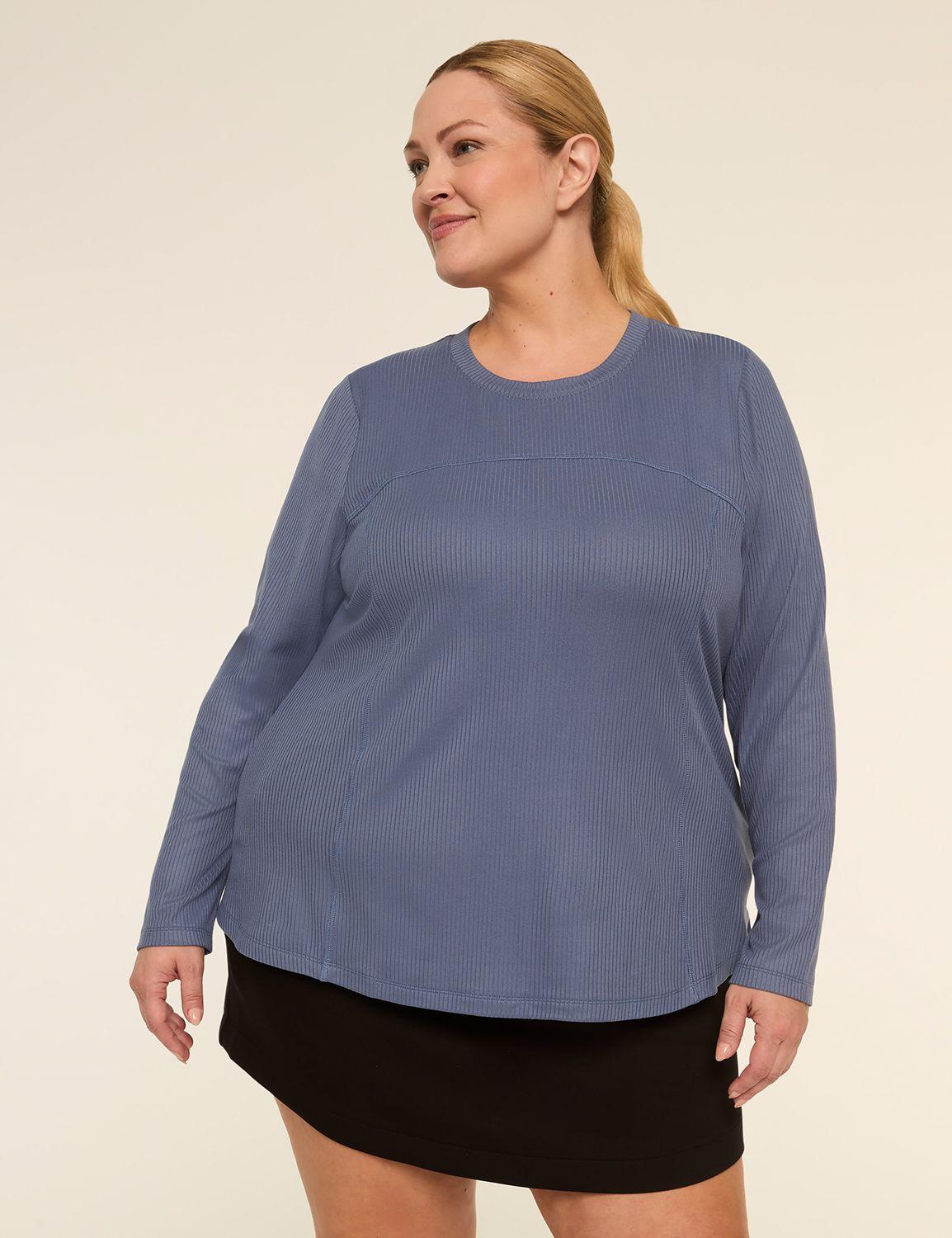 livi soft long-sleeve crew-neck top