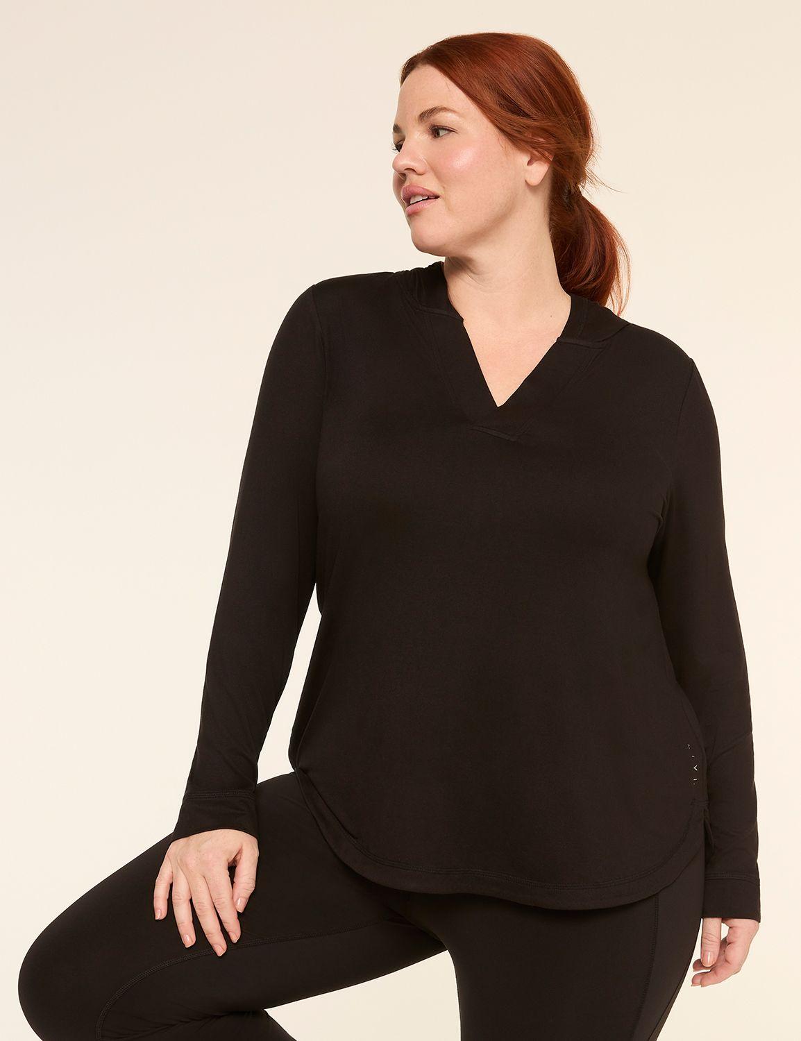 livi soft long-sleeve v-neck hoodie