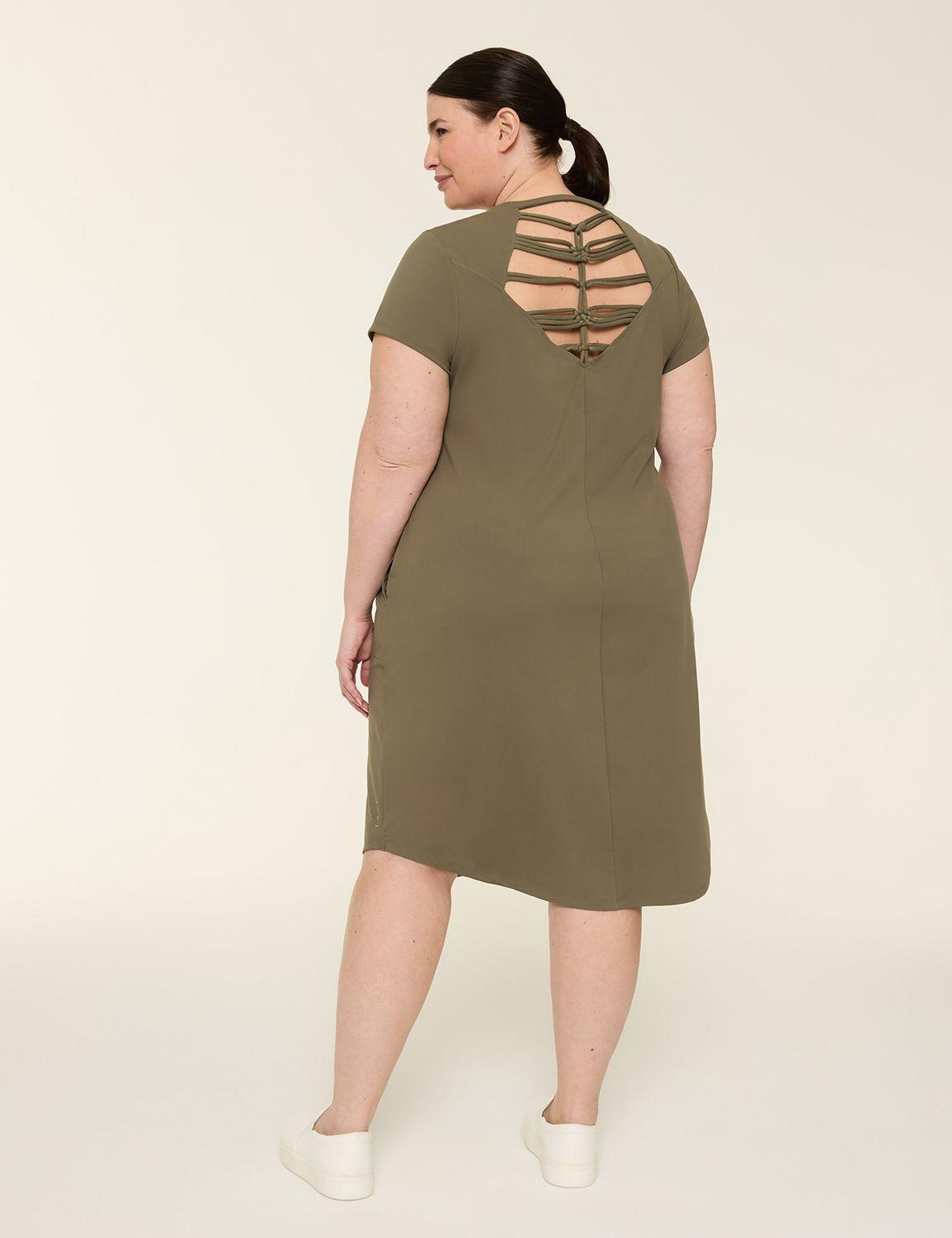 livi soft macrame-back midi dress