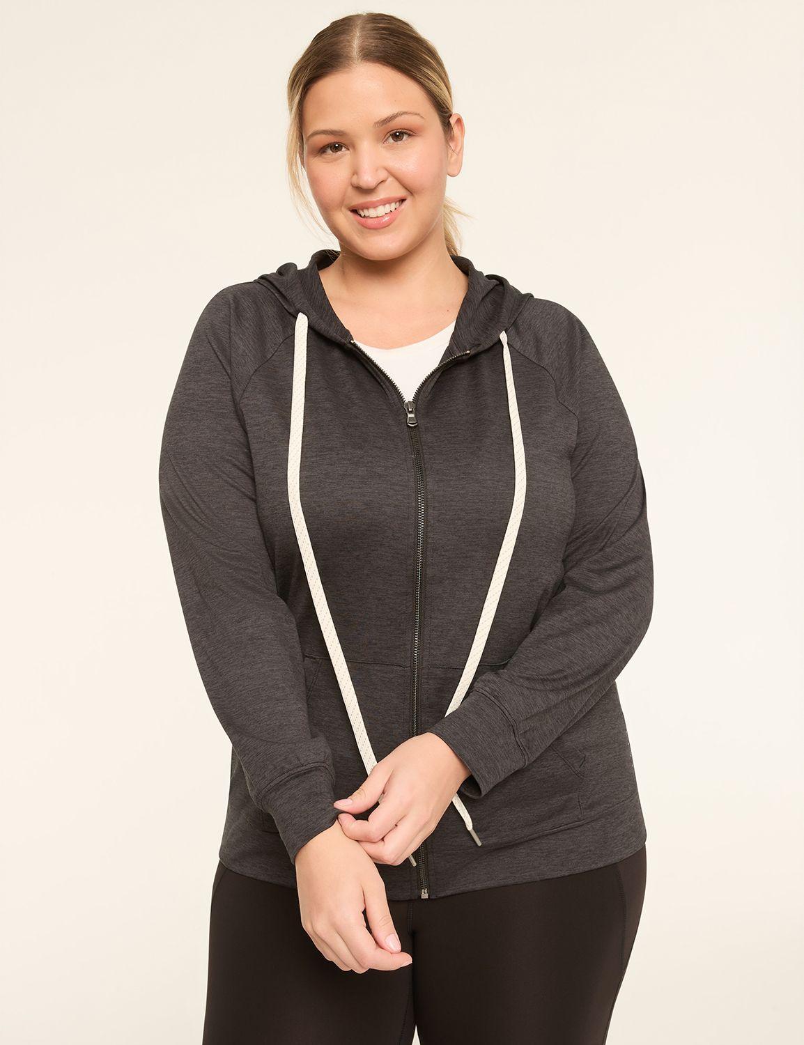 livi soft marl zip-front hoodie