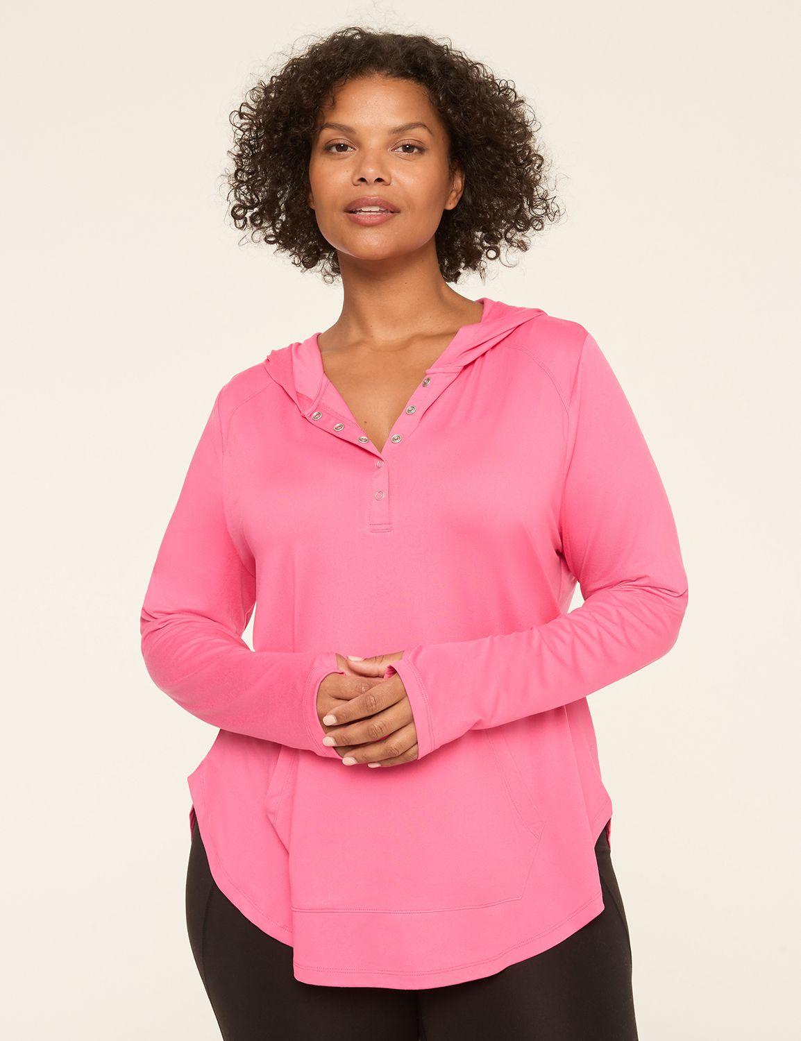 livi soft snap-up hoodie top