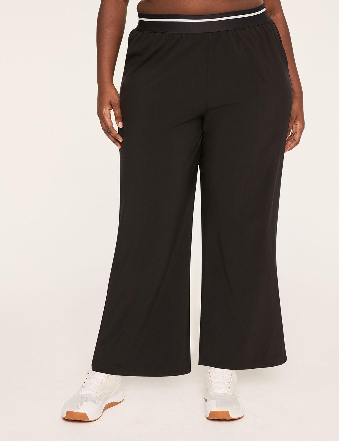 livi stretch woven adjustable bungee-detail wide leg pant
